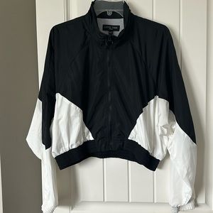 Black and white windbreaker jacket